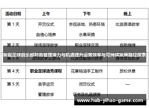 发掘足球俱乐部财务管理潜力与机遇提升运营效率与可持续发展路径探索