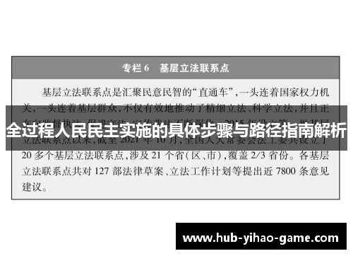 全过程人民民主实施的具体步骤与路径指南解析